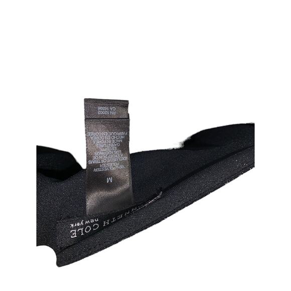 Kenneth Cole Black V neck Strappy Pleated Lace Bottom Dress M - Picture 2 of 7